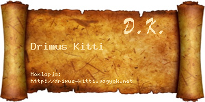 Drimus Kitti névjegykártya